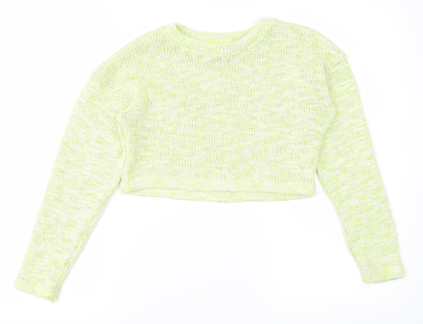 New Look Girls White  Knit Cropped T-Shirt Size 10-11 Years