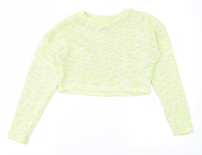 New Look Girls White  Knit Cropped T-Shirt Size 10-11 Years