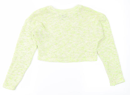 New Look Girls White  Knit Cropped T-Shirt Size 10-11 Years