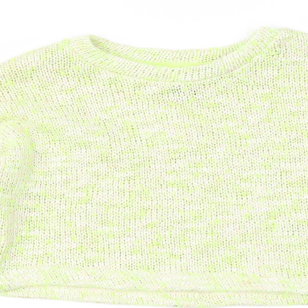 New Look Girls White  Knit Cropped T-Shirt Size 10-11 Years