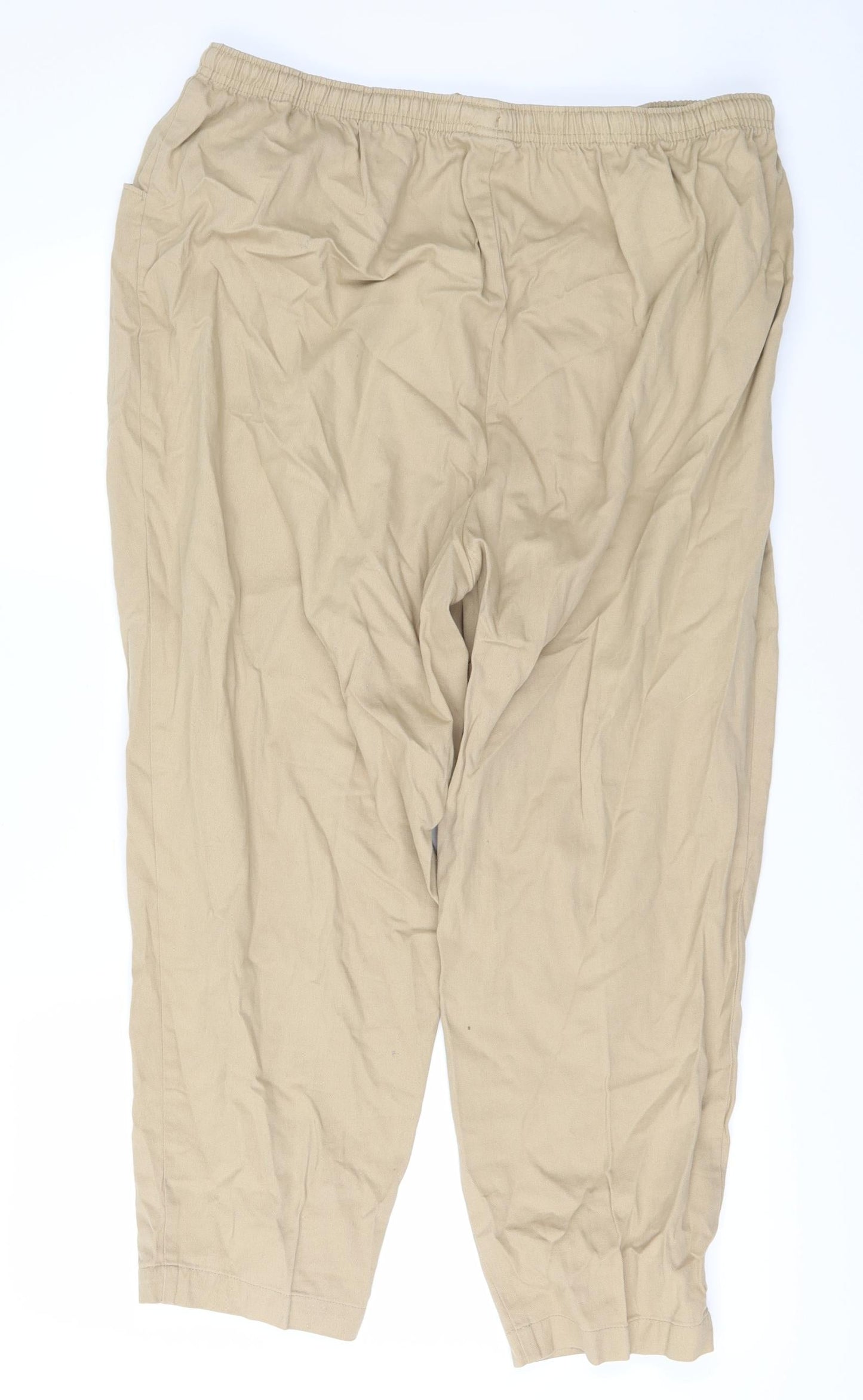 Womens UK Size 22 Amber Regular Fit  Beige Trousers