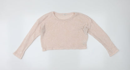 Candy Couture Girls Pink   Pullover Jumper Size 13 Years  - Cropped
