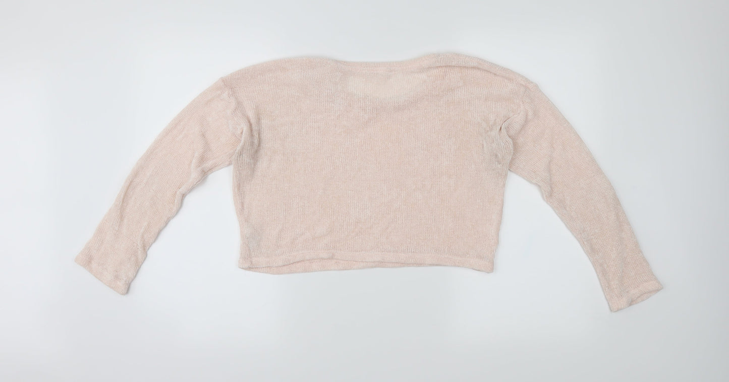 Candy Couture Girls Pink   Pullover Jumper Size 13 Years  - Cropped