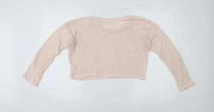 Candy Couture Girls Pink   Pullover Jumper Size 13 Years  - Cropped