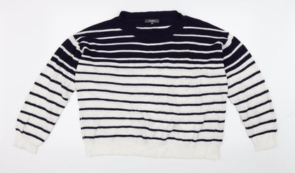 Studio Womens Blue Striped  Pullover Jumper Size 20