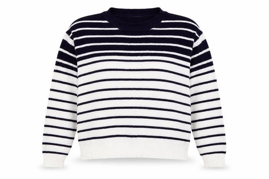 Studio Womens Blue Striped  Pullover Jumper Size 20