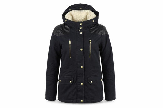 Womens UK Size 8 Topshop Black Parka Coat