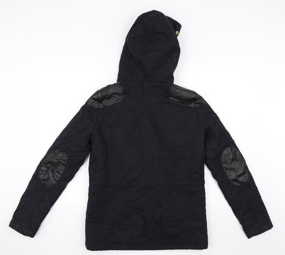 Womens UK Size 8 Topshop Black Parka Coat