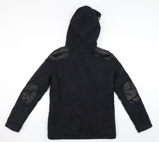 Womens UK Size 8 Topshop Black Parka Coat