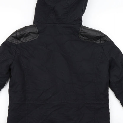 Womens UK Size 8 Topshop Black Parka Coat
