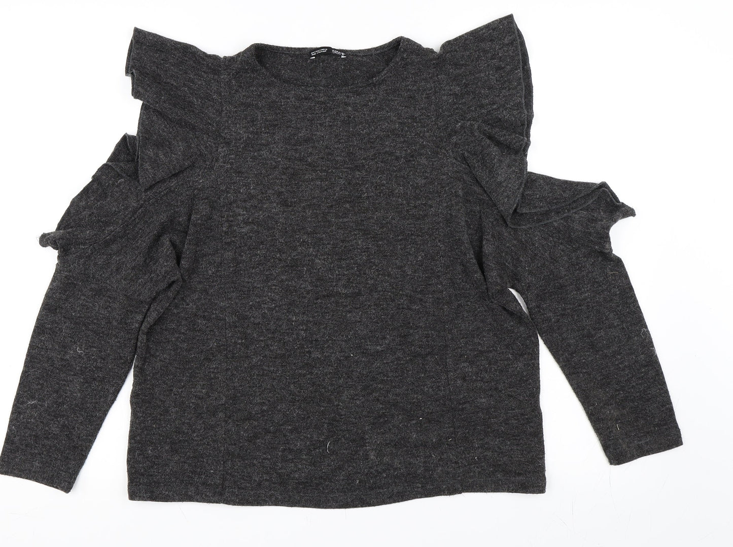 Womens UK Size S Zara Grey Basic T-Shirt