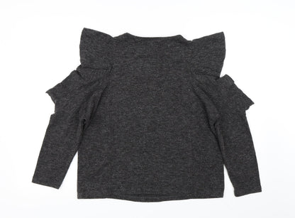 Womens UK Size S Zara Grey Basic T-Shirt