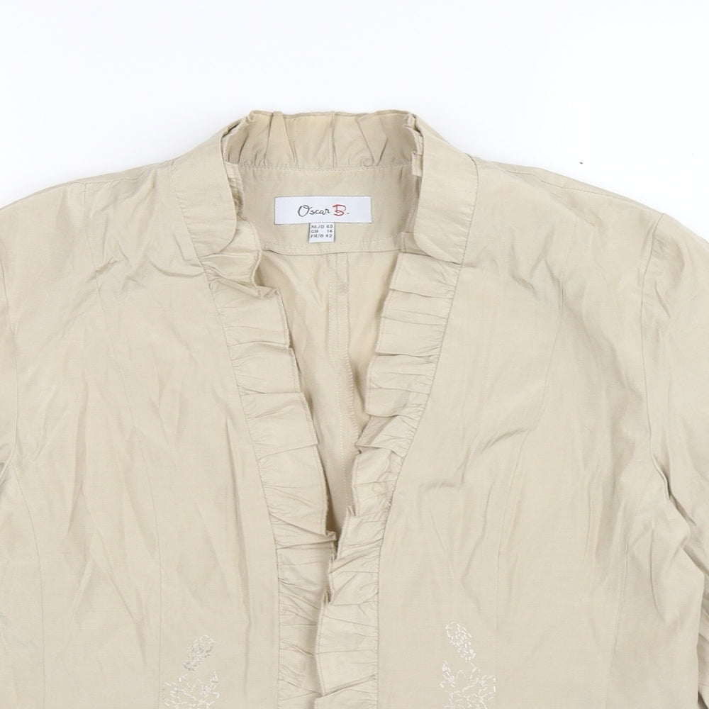 Womens UK Size 12 oscar B Beige Jacket
