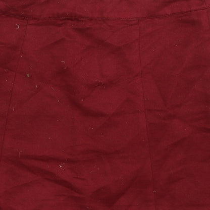 Divided Womens Red  Velour Straight & Pencil Skirt Size 10  - FAUX SUEDE