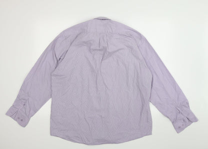 Tom Hagan Mens Purple Check   Button-Up Size 17