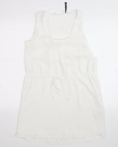 Zara Womens White  Satin Fit & Flare  Size M