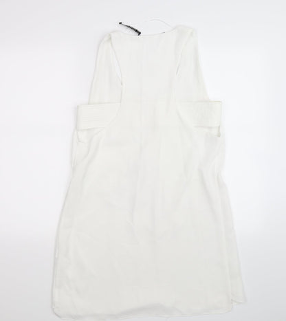 Zara Womens White  Satin Fit & Flare  Size M