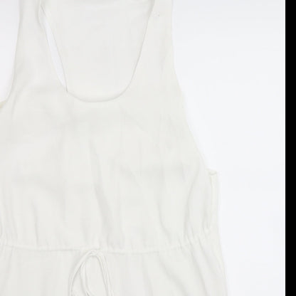 Zara Womens White  Satin Fit & Flare  Size M