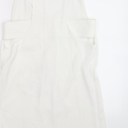 Zara Womens White  Satin Fit & Flare  Size M