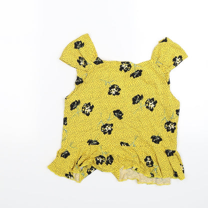 Womens UK Size 10 River Island Yellow Tunic Tank