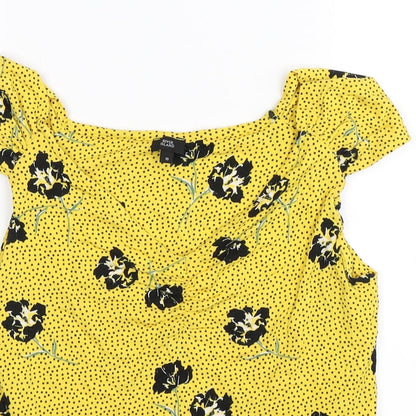 Womens UK Size 10 River Island Yellow Tunic Tank