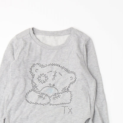 Marks and Spencer Girls Grey  Jersey Pullover Sweatshirt Size 11-12 Years