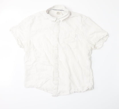 ACW85 Mens White    Button-Up Size L