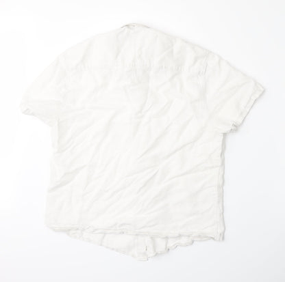 ACW85 Mens White    Button-Up Size L