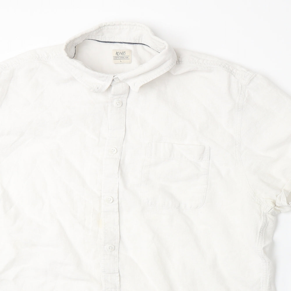 ACW85 Mens White    Button-Up Size L