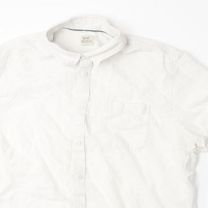 ACW85 Mens White    Button-Up Size L