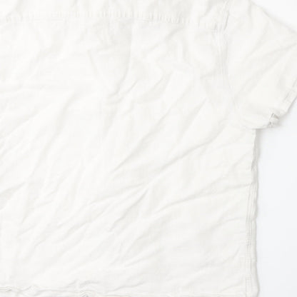 ACW85 Mens White    Button-Up Size L