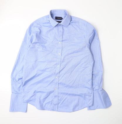 Mens UK Collar Size 16.5 Osborne Smart Blue  Dress Shirt