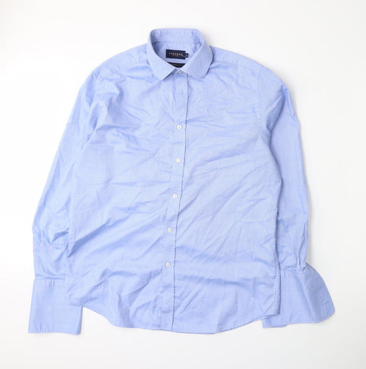 Mens UK Collar Size 16.5 Osborne Smart Blue  Dress Shirt