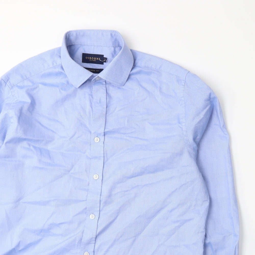Mens UK Collar Size 16.5 Osborne Smart Blue  Dress Shirt