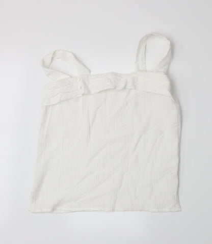 Womens UK Size 14 Preworn White Basic Tank