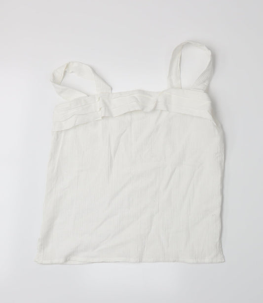Womens UK Size 14 Preworn White Basic Tank