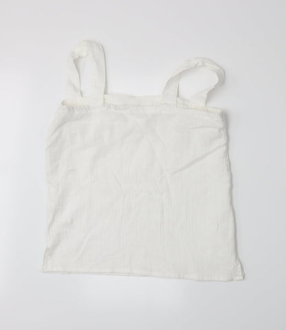Womens UK Size 14 Preworn White Basic Tank