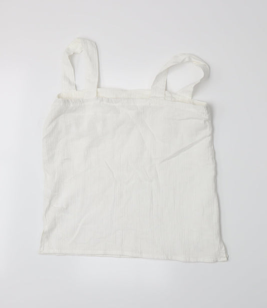 Womens UK Size 14 Preworn White Basic Tank