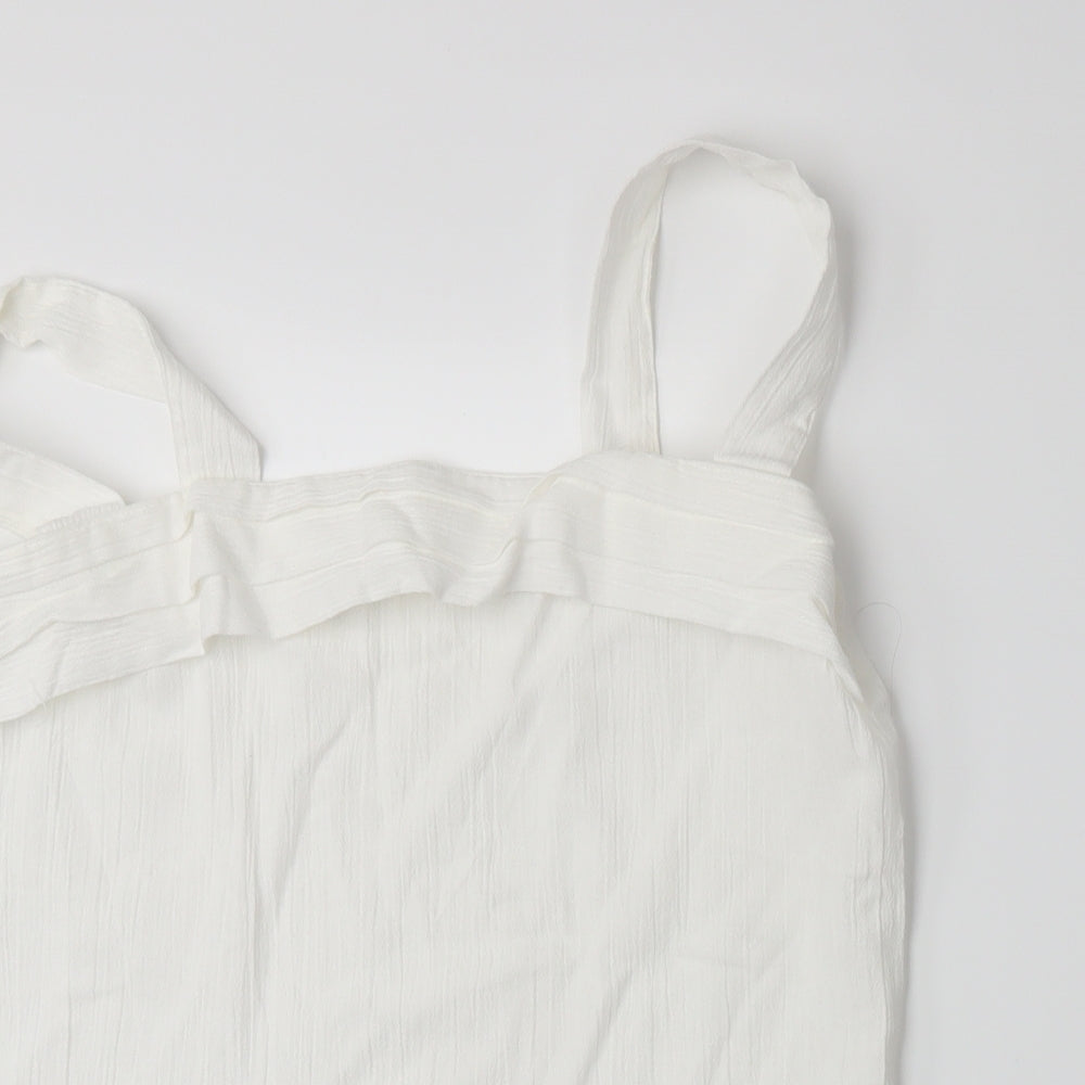 Womens UK Size 14 Preworn White Basic Tank
