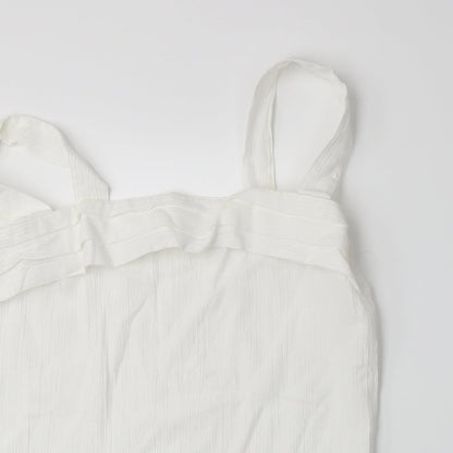 Womens UK Size 14 Preworn White Basic Tank