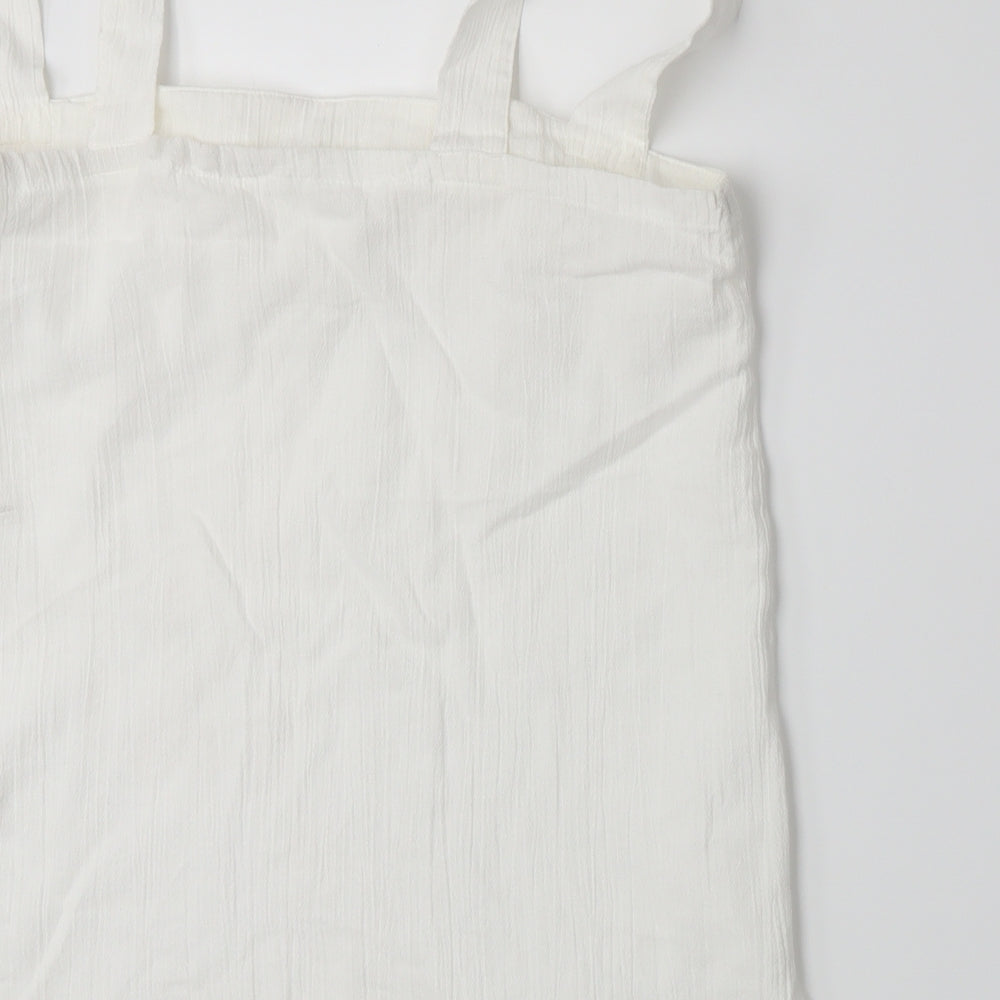 Womens UK Size 14 Preworn White Basic Tank