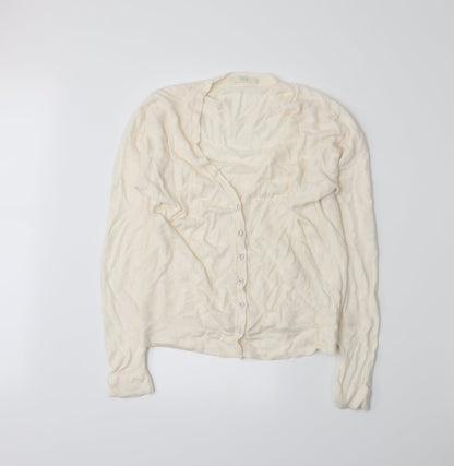 Marks and Spencer Womens Beige  Knit Cardigan Jumper Size 14