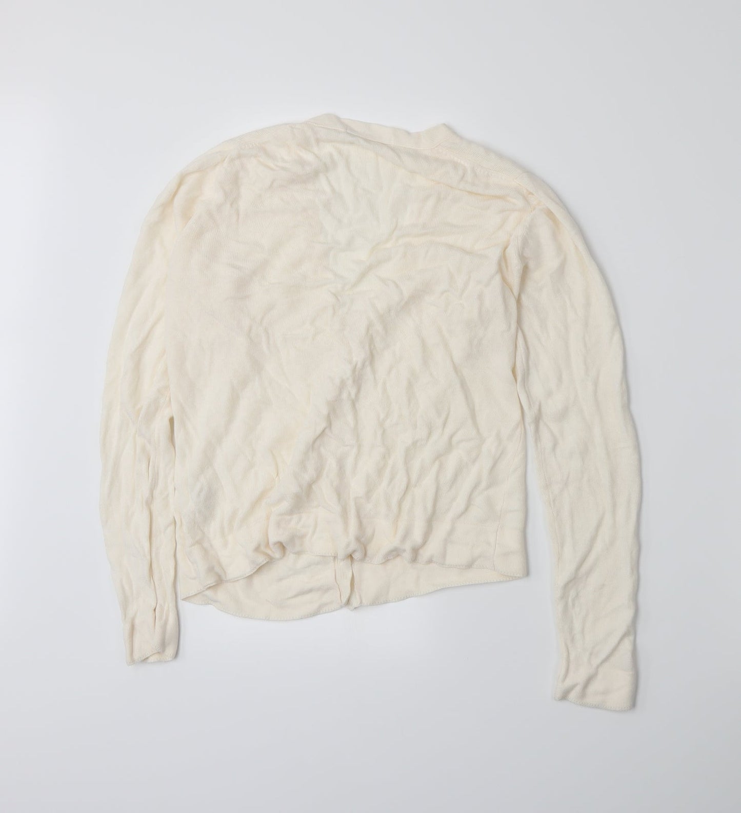 Marks and Spencer Womens Beige  Knit Cardigan Jumper Size 14