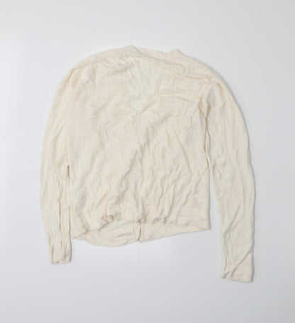 Marks and Spencer Womens Beige  Knit Cardigan Jumper Size 14