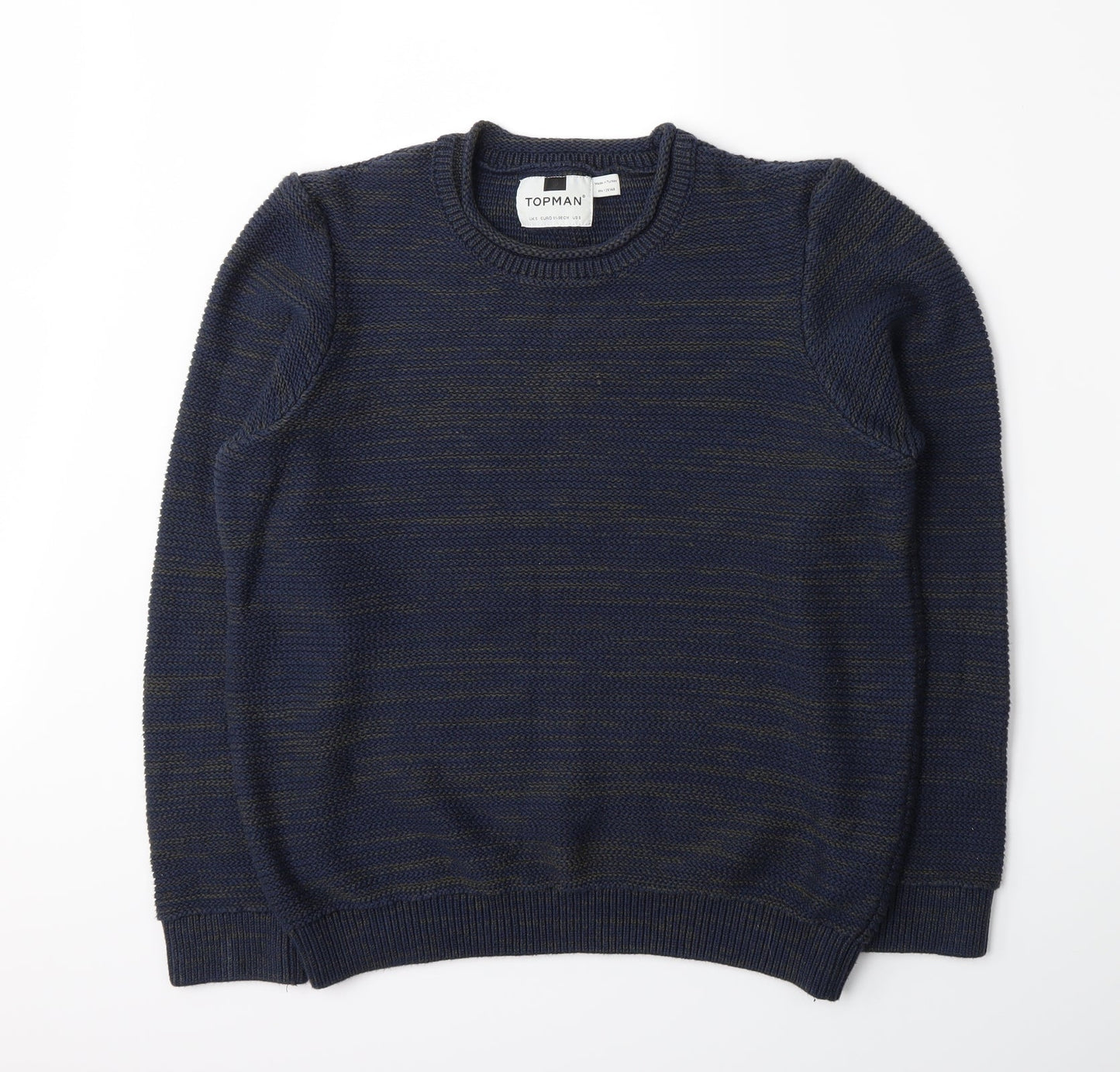 Topman Mens Black  Knit Pullover Jumper Size S