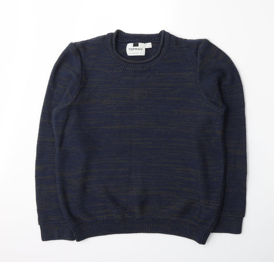 Topman Mens Black  Knit Pullover Jumper Size S