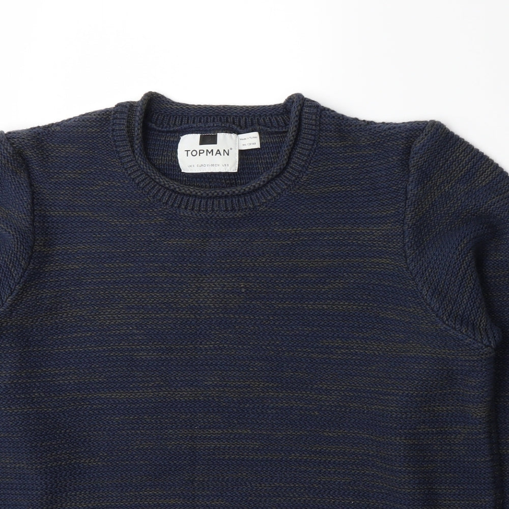 Topman Mens Black  Knit Pullover Jumper Size S