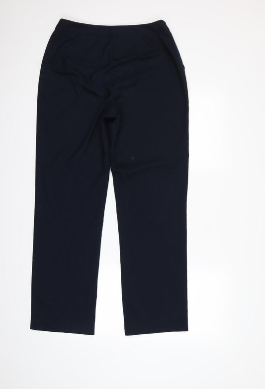 Womens UK Size 10 Papaya Regular Fit Dress Pants Blue Trousers