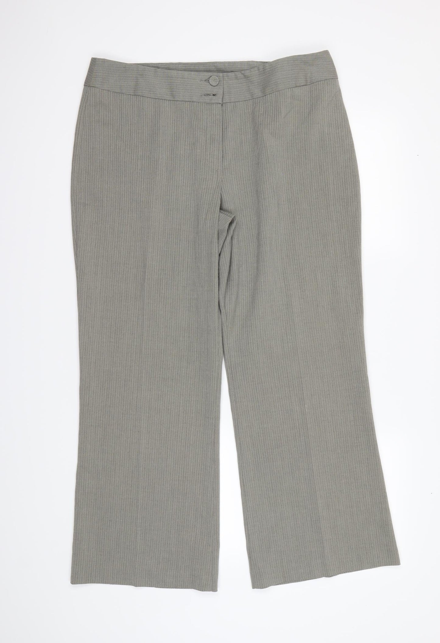 Womens UK Size 16 Marks and Spencer Regular Fit Dress Pants Grey Trousers