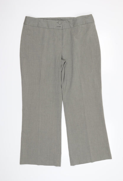 Womens UK Size 16 Marks and Spencer Regular Fit Dress Pants Grey Trousers